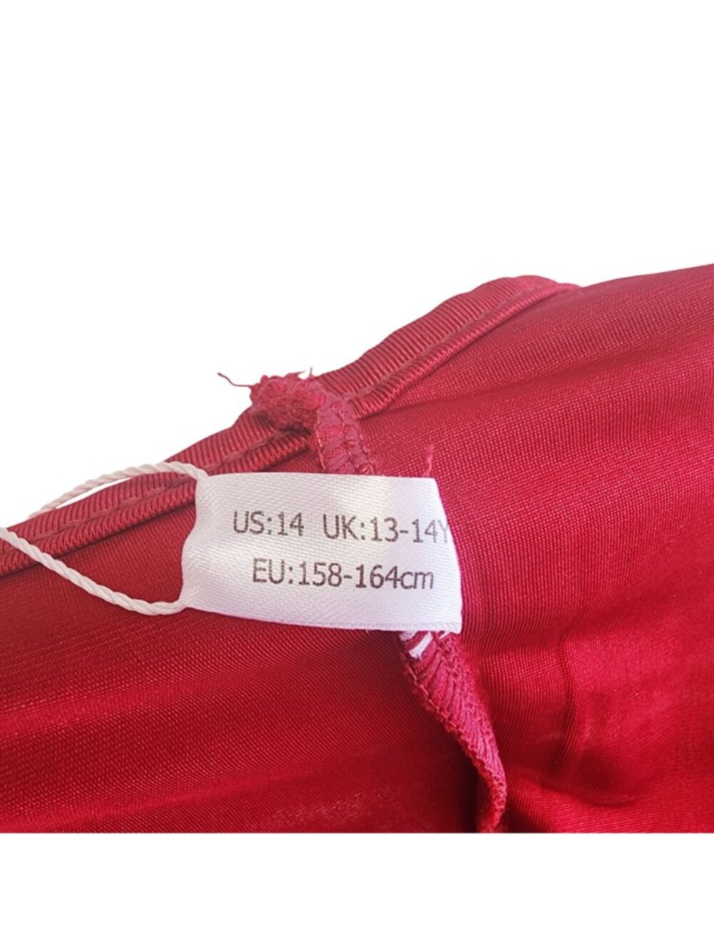 Red Asymmetrical Dance Costume Set  Rhinestones One-Shoulder Top   Skirt Size 14 - Picture 2 of 11